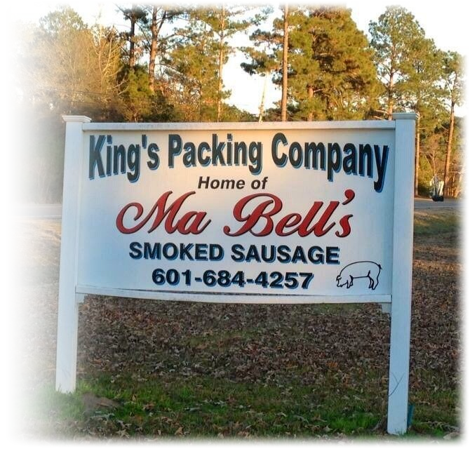 King's Packing Company - Home of Ma Bell's Smoked Sausage plant sign in Summit, Mississippi