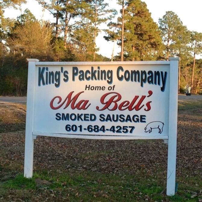 King's Packing Company roadside sign in Summit, Mississippi
